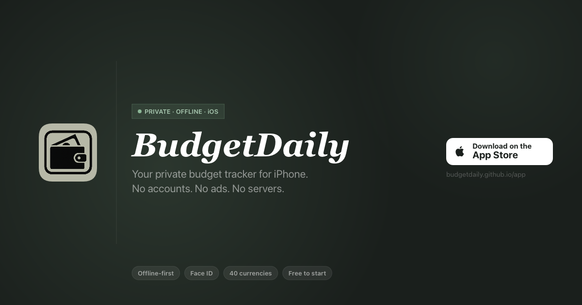 BudgetDaily | Your Private Budget Tracker for iOS